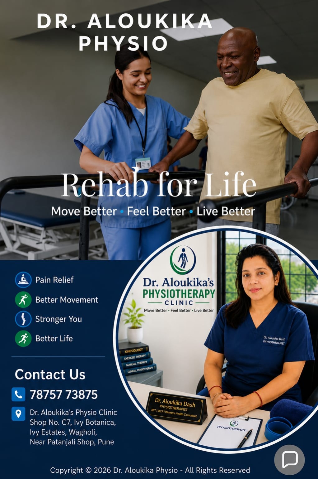 Dr. Aloukika Physiotherapy clinic poster